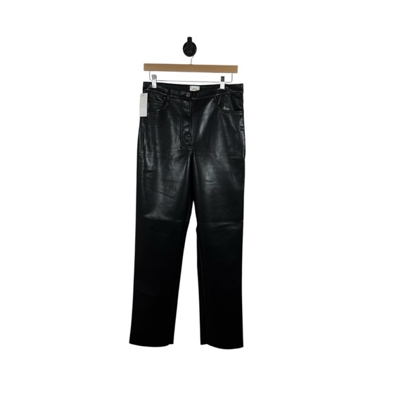 NWT Wilfred by Aritzia The Melina Leather Pants in Black Size 10 - Picture 5 of 9